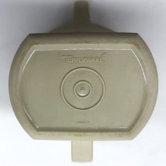 Vtg Tupperware Condiment Harvest Gold Caddy 757-9 Almond Creamer 1414-2 Spoon - Picture 9 of 10